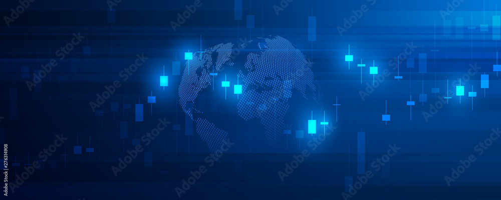 Stock market graph or forex trading chart for business and financial concepts, reports and investment on dark background . Vector illustration Stock market graph or forex trading chart for business and financial concepts, reports and investment on dark background . Vector illustration