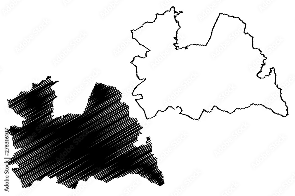 Utrecht province (Kingdom of the Netherlands, Holland) map vector illustration, scribble sketch Utrecht map