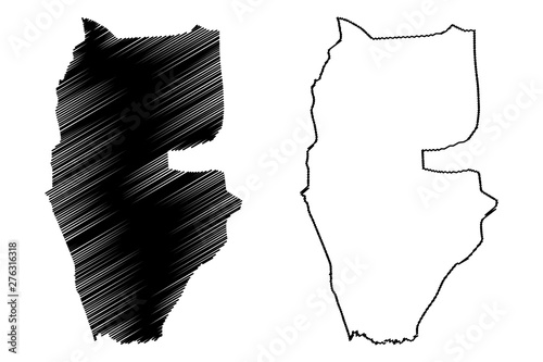 Tartus Governorate (Governorates of Syria, Syrian Arab Republic) map vector illustration, scribble sketch Tartus map....