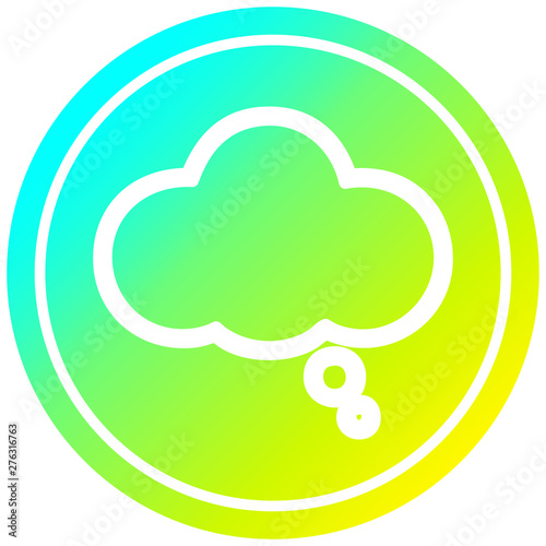 thought bubble circular in cold gradient spectrum