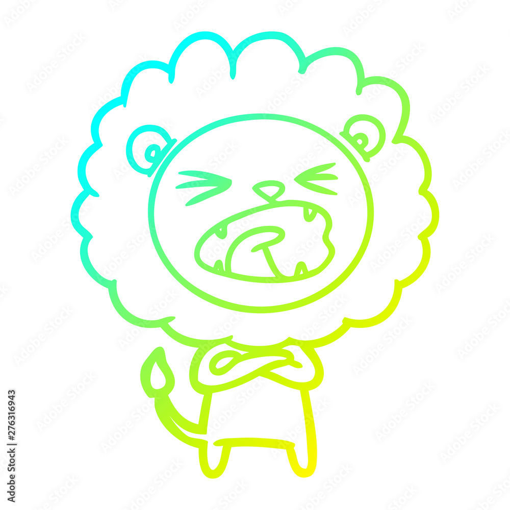 cold gradient line drawing cartoon lion cold gradient line drawing cartoon lion