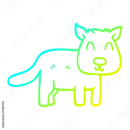 cold gradient line drawing cartoon calm dog