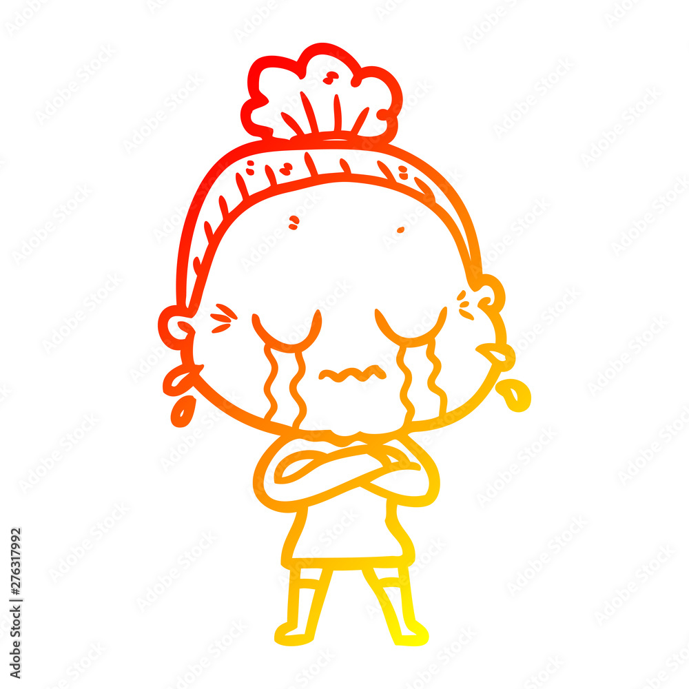 warm gradient line drawing cartoon crying old lady warm gradient line drawing cartoon crying old lady
