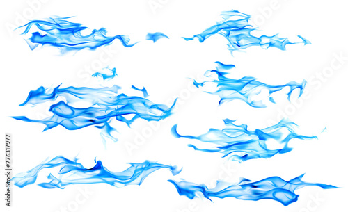Wallpaper Mural seven blue long fire stripes on white Torontodigital.ca