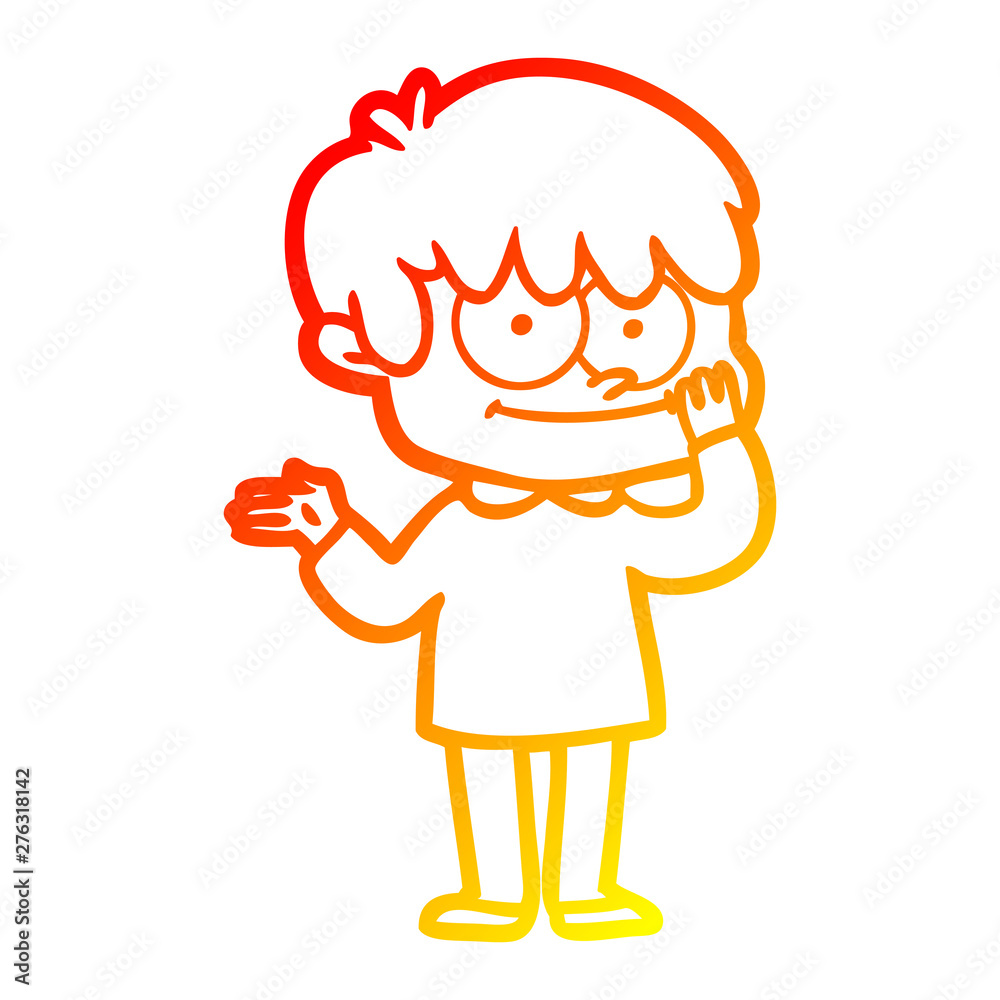 warm gradient line drawing happy cartoon man warm gradient line drawing happy cartoon man