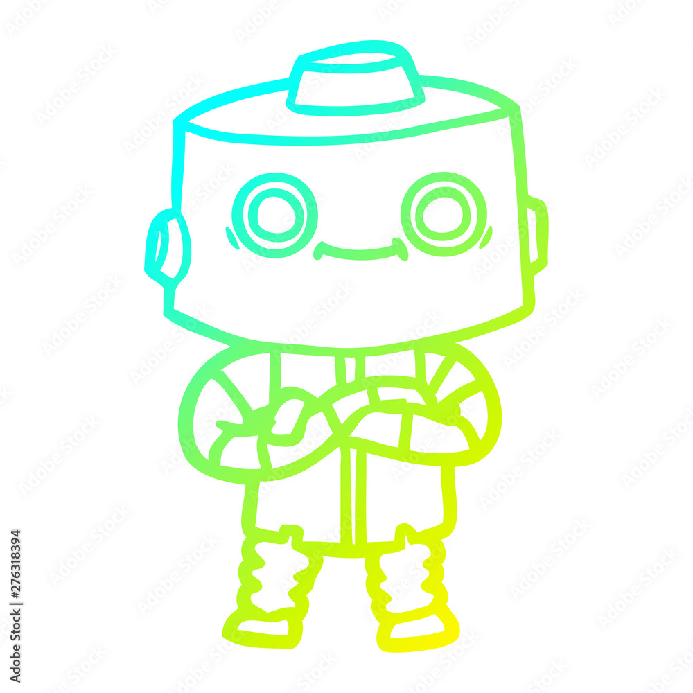 cold gradient line drawing cartoon robot cold gradient line drawing cartoon robot