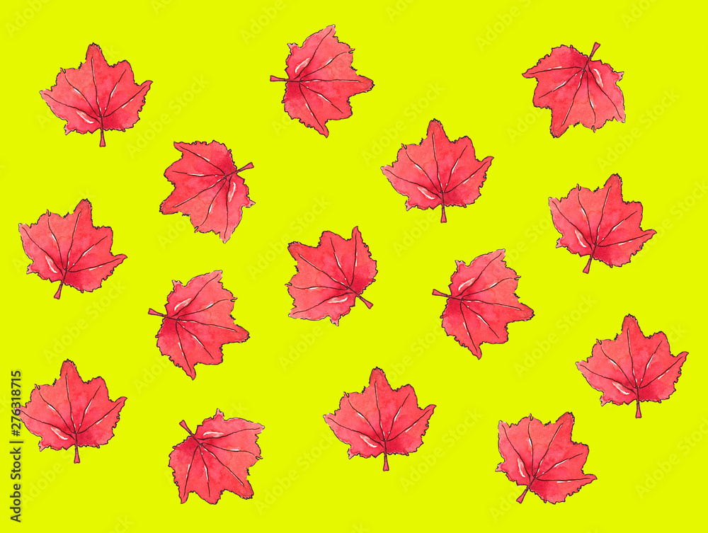 maple leaf watercolor background maple leaf autumn pattern