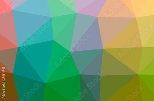 Illustration of abstract Green  Yellow horizontal low poly background. Beautiful polygon design pattern.