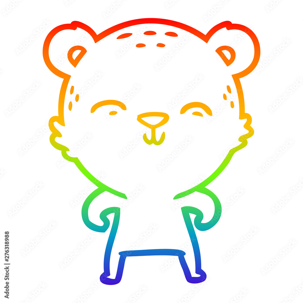 rainbow gradient line drawing happy cartoon bear rainbow gradient line drawing happy cartoon bear