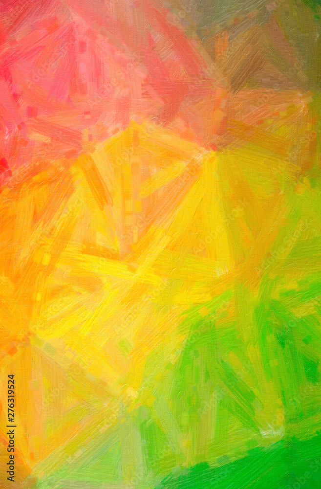Abstract illustration of green, orange, pink, red, yellow Bristle Brush Oil Paint background Abstract illustration of green, orange, pink, red, yellow Bristle Brush Oil Paint background