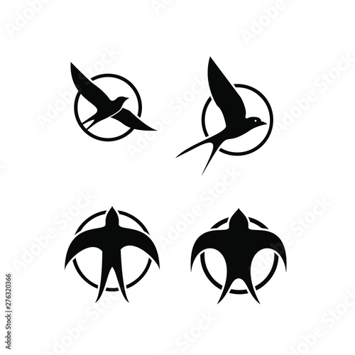 swallow bird logo icon designs vector