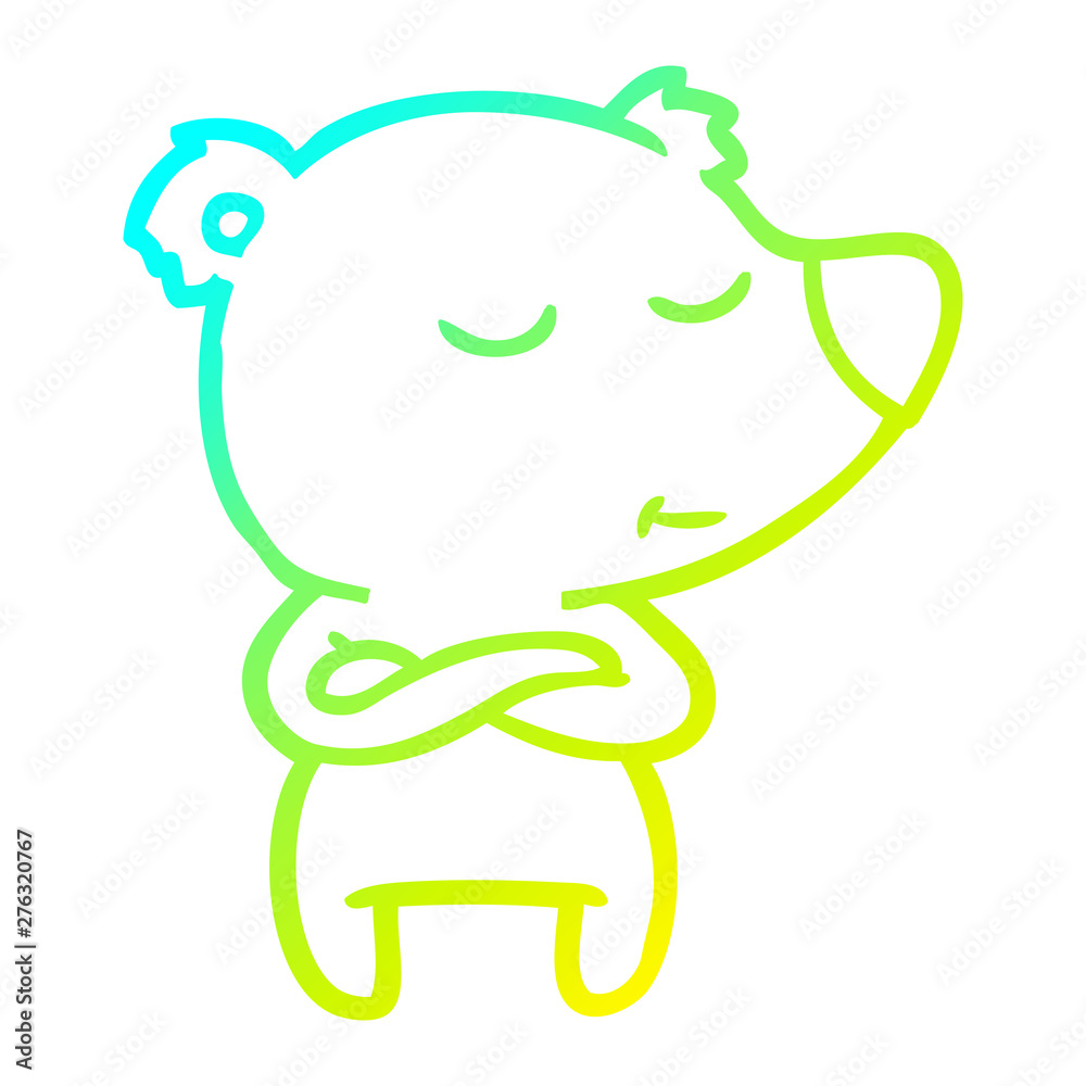 cold gradient line drawing happy cartoon bear cold gradient line drawing happy cartoon bear