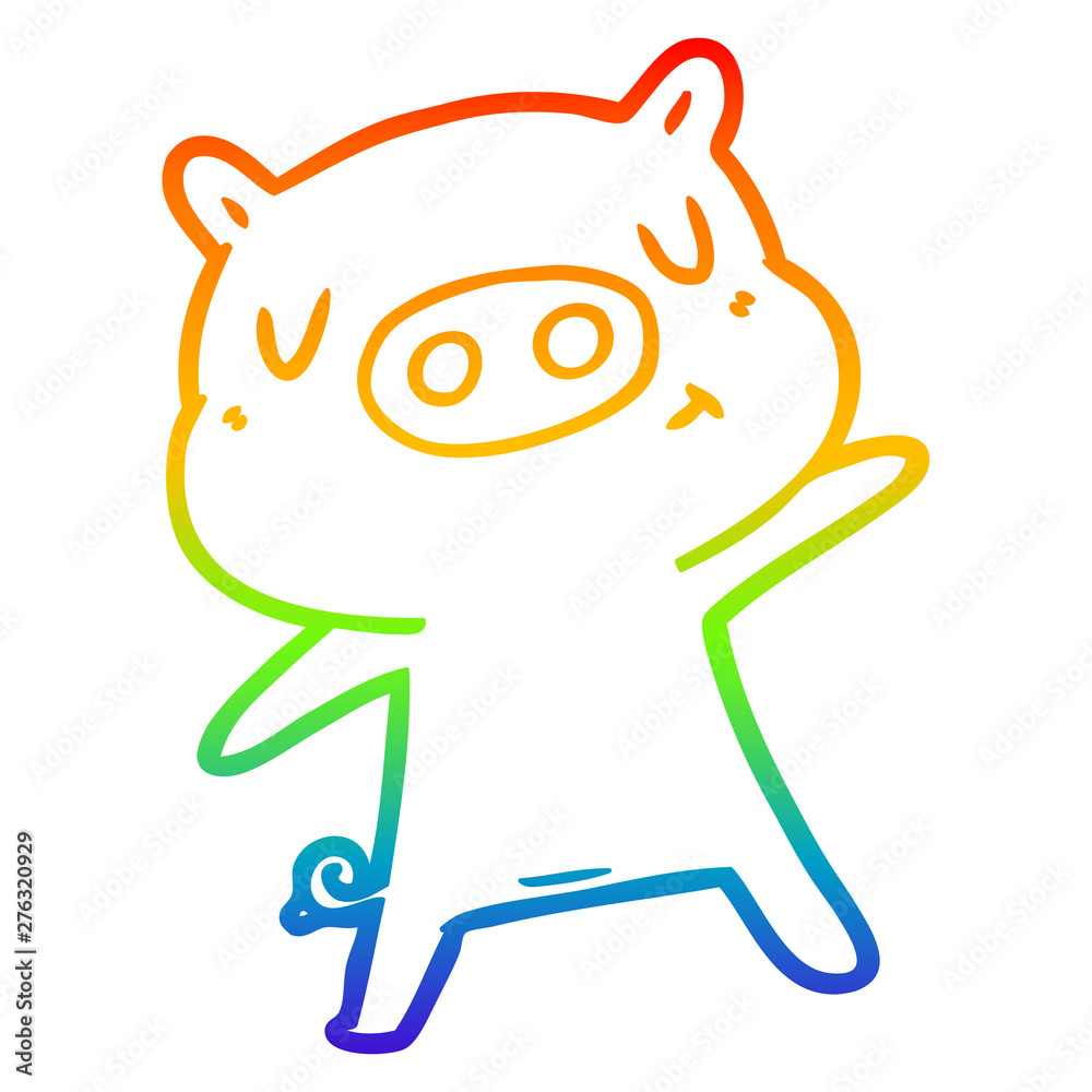 rainbow gradient line drawing cartoon content pig rainbow gradient line drawing cartoon content pig