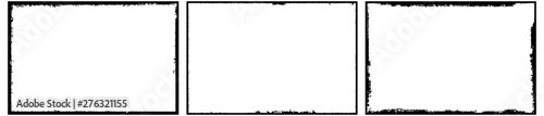 Frames in grunge style. Abstract rectangles with space for text. Monochrome elements.