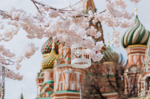 Saint Basil's Cathedral, a church in Red Square in Moscow Russia at spring © magic_cinema