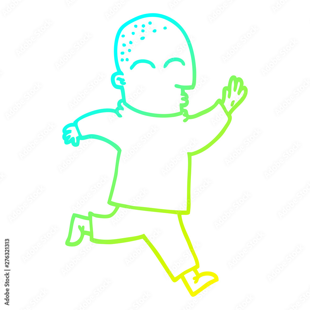 cold gradient line drawing cartoon man running cold gradient line drawing cartoon man running