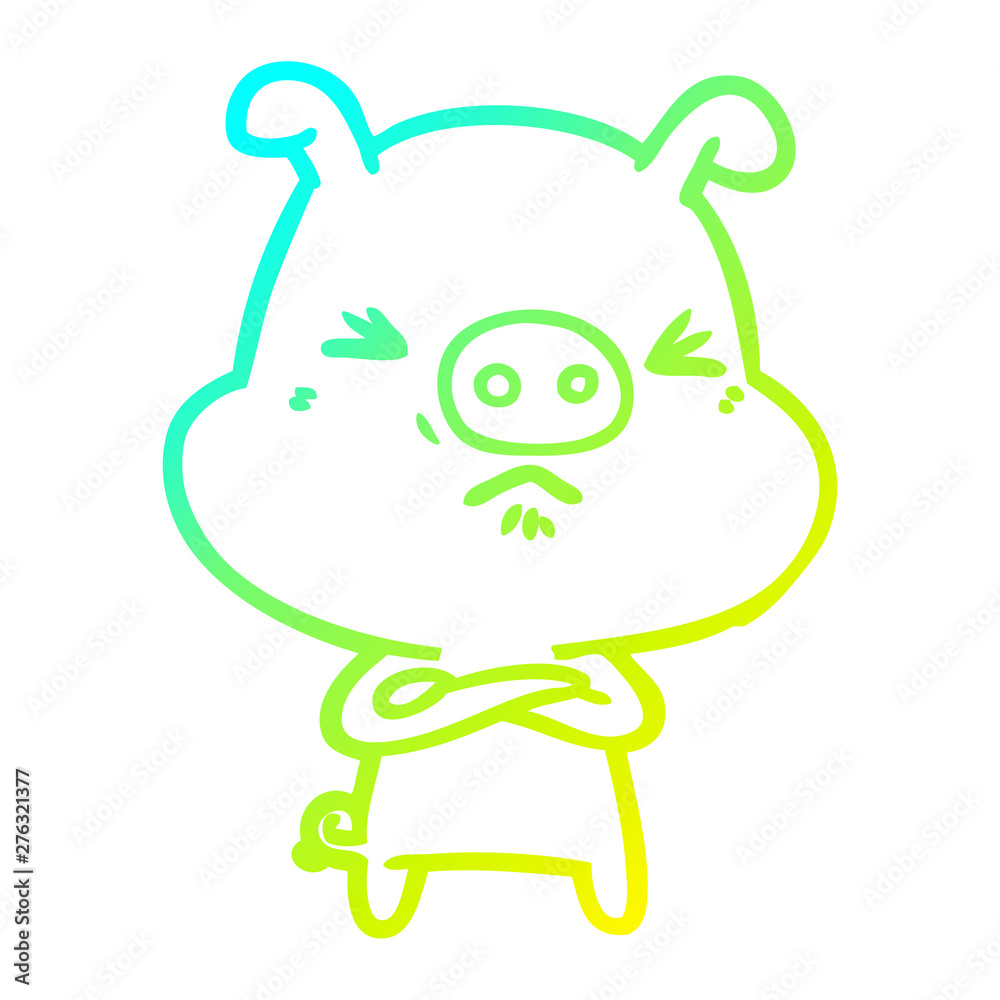cold gradient line drawing cartoon grumpy pig cold gradient line drawing cartoon grumpy pig