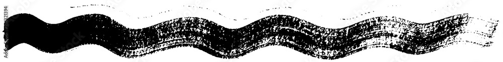 Vector grunge style brush. The paint stroke on white background. Abstract line. The ink spot.