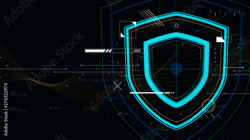 Information data and network protection, future tech technology business security system