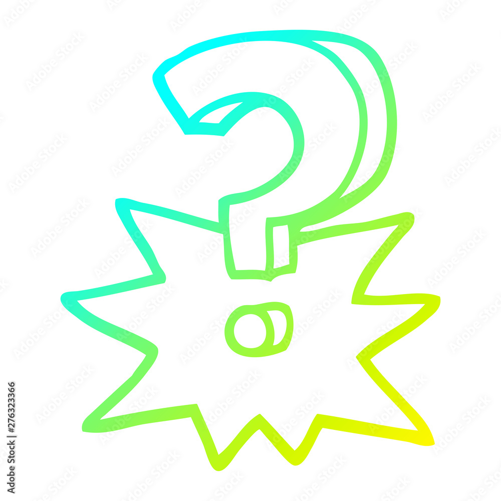 cold gradient line drawing cartoon question mark cold gradient line drawing cartoon question mark