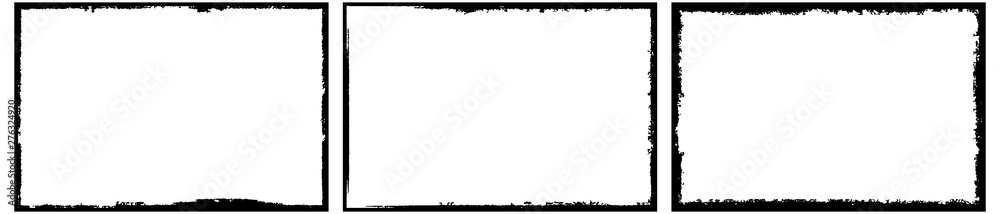 Frames in grunge style. Abstract rectangles with space for text. Monochrome elements. Frames in grunge style. Abstract rectangles with space for text. Monochrome elements.