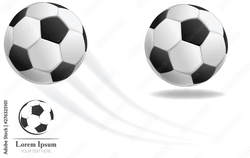 Realistic vector soccer ball and logo for football club, badge template Realistic vector soccer ball and logo for football club, badge template