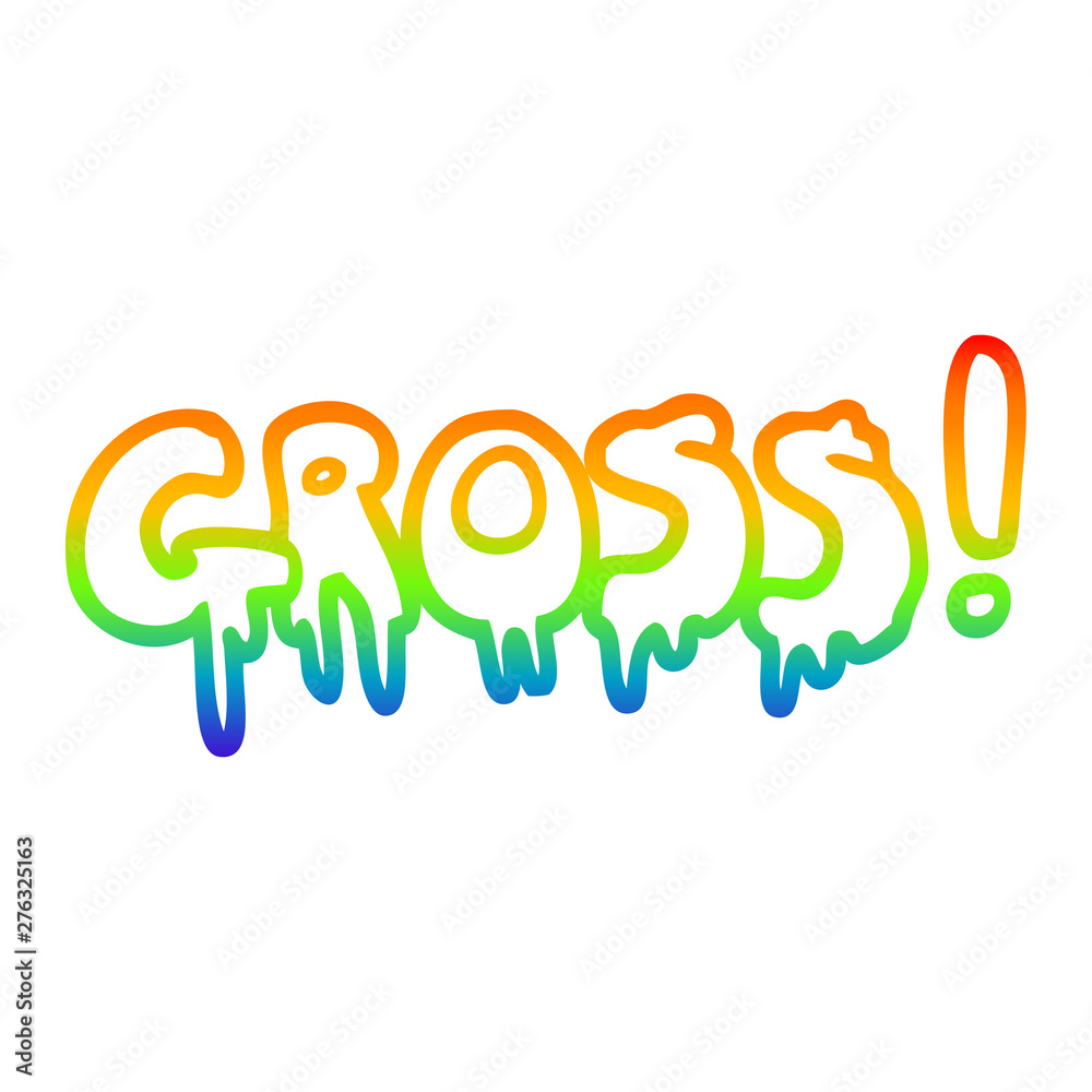 rainbow gradient line drawing cartoon word gross rainbow gradient line drawing cartoon word gross