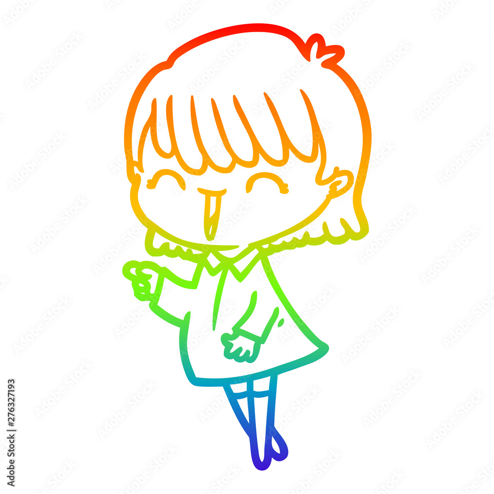 rainbow gradient line drawing cartoon woman rainbow gradient line drawing cartoon woman