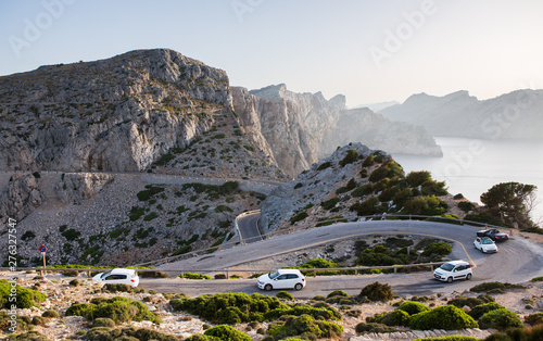 The road to Cap de Formentor in Mallorca island. 