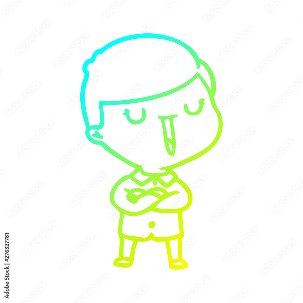cold gradient line drawing cartoon happy boy cold gradient line drawing cartoon happy boy