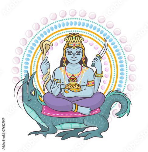 Indian god vector hinduism godhead of goddess and godlike idol Ganesha in India illustration set of asian godly religion isolated on white background