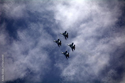 combat aircraft in the sky