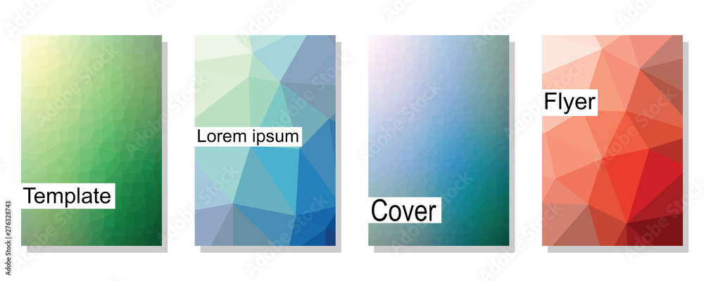 Abstract multi-color composition. Vector template for cover, flyer, banner. Polygonal background for advertising poster. The texture of the backdrop, icons, page.