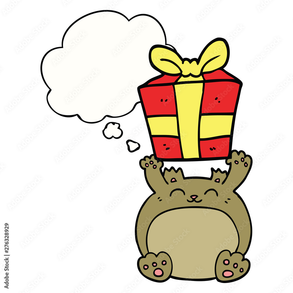 cute cartoon christmas bear and thought bubble cute cartoon christmas bear and thought bubble