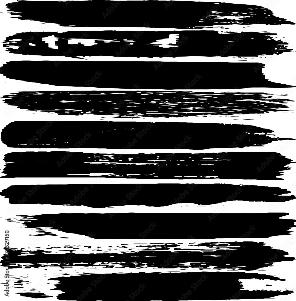 Vector grunge brush black isolated on white background. Vector grunge brush black isolated on white background.