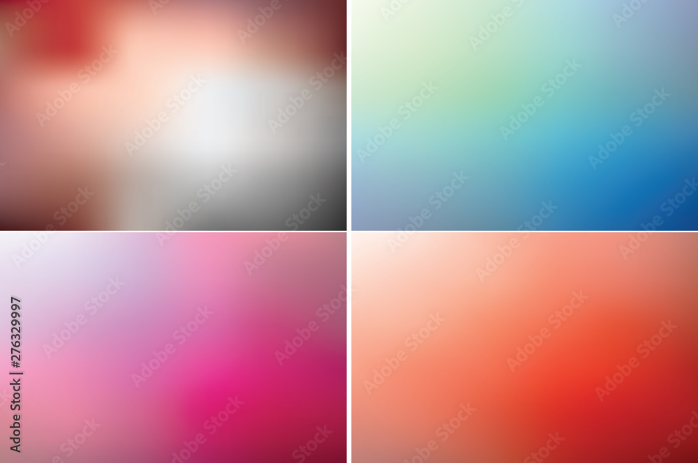 Collection of blurred backgrounds. Vector defocus texture. Multi-color abstract surface. Collection of blurred backgrounds. Vector defocus texture. Multi-color abstract surface.
