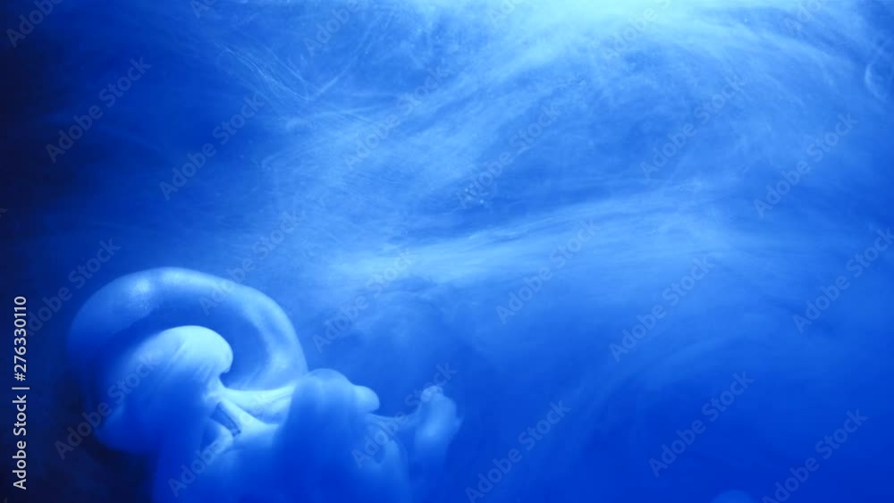 Ink motion. Blue dye injection. Underwater flowing stream. Swirling animation Ink motion. Blue dye injection. Underwater flowing stream. Swirling animation