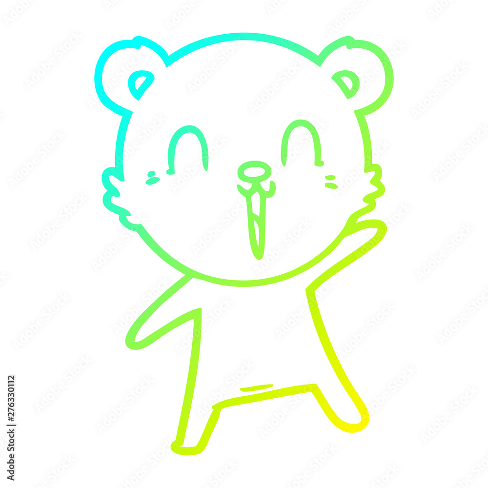 cold gradient line drawing happy cartoon polar bear cold gradient line drawing happy cartoon polar bear