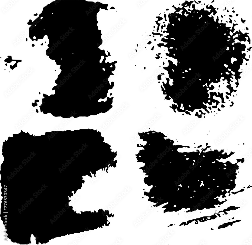 Set of paint strokes. Vector banners. Black spots on white background. Set of paint strokes. Vector banners. Black spots on white background.