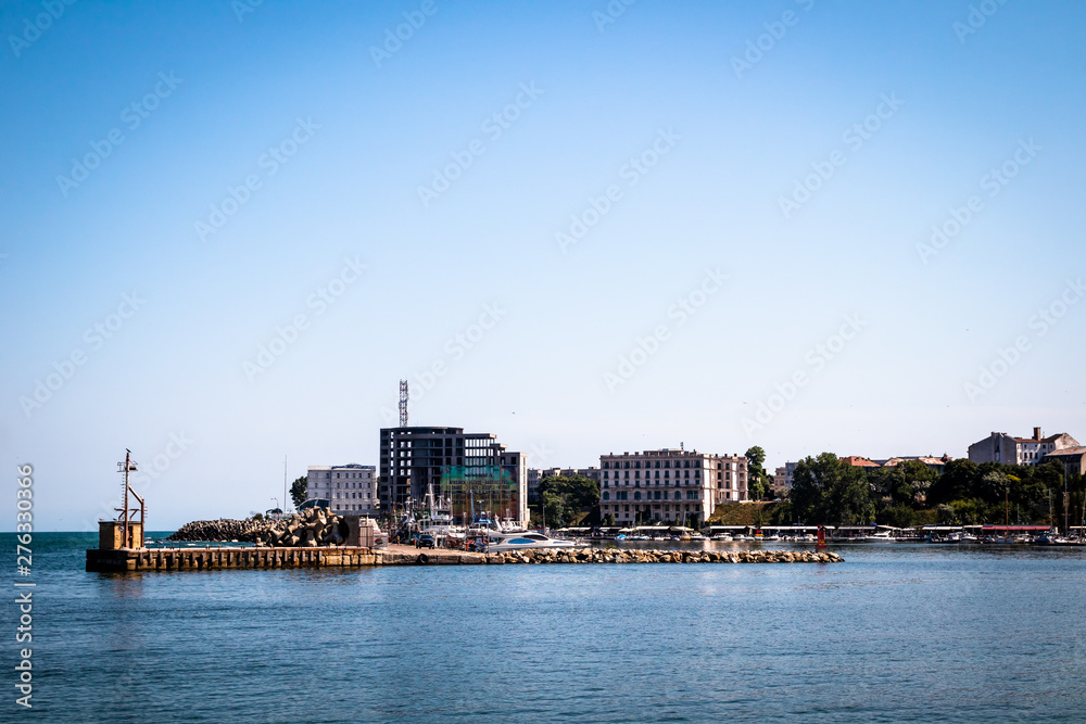 Port and old town in Constanta, tourist and industrial town and popular resort in Romania