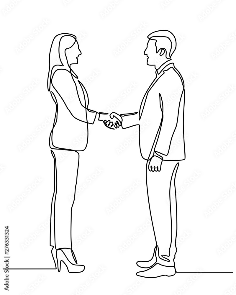 continuous line drawing of business people meeting with handshake. business partners discussing documents and ideas at meeting . two women talking. vector illustration isolated on white background. continuous line drawing of business people meeting with handshake. business partners discussing documents and ideas at meeting . two women talking. vector illustration isolated on white background.