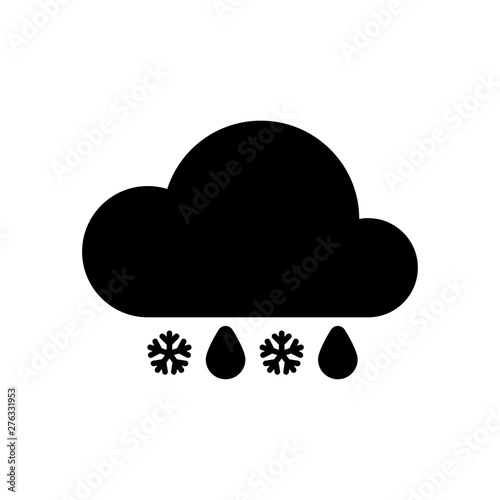 weather rain wiht snow icon simple