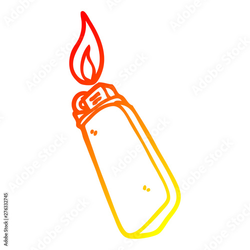 warm gradient line drawing cartoon disposable lighter