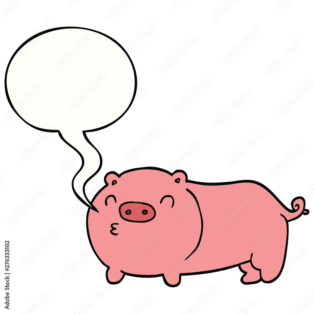 cartoon pig and speech bubble cartoon pig and speech bubble