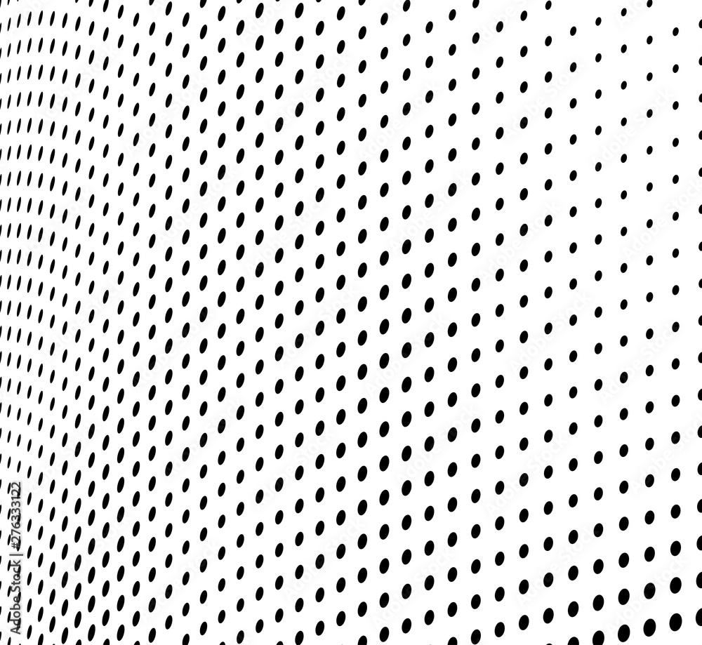 Abstract halftone wave dotted background.