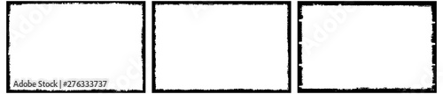 Frames in grunge style. Abstract rectangles with space for text. Monochrome elements.