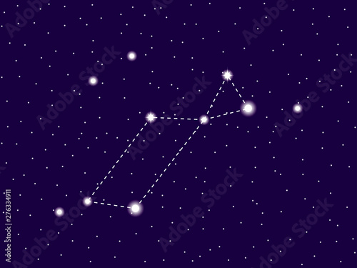 Lyra constellation. Starry night sky. Cluster of stars and galaxies. Deep space. Vector illustration