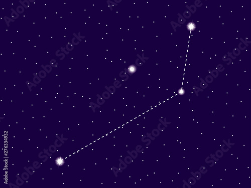 Pictor constellation. Starry night sky. Cluster of stars and galaxies. Deep space. Vector illustration