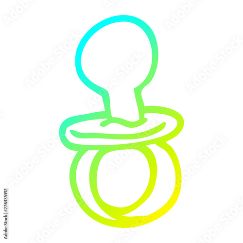 cold gradient line drawing cartoon baby pacifier