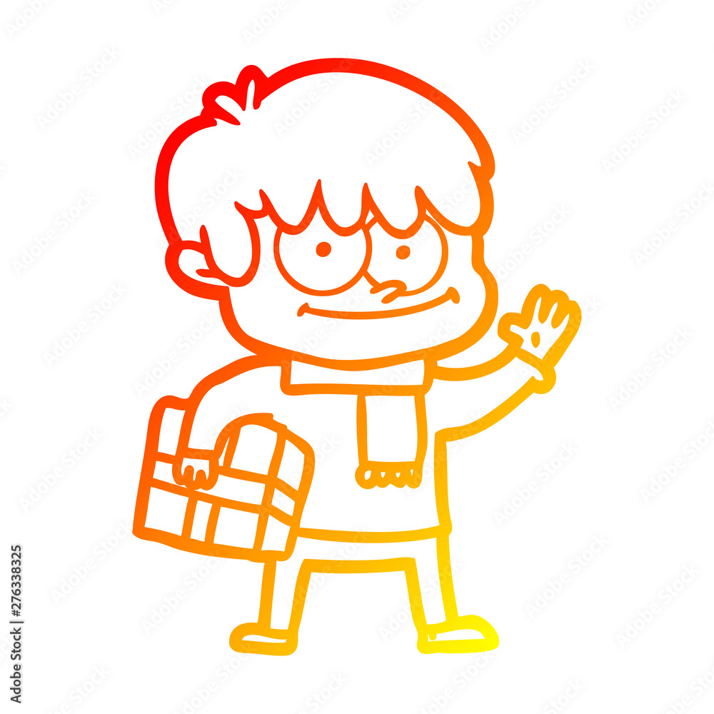 warm gradient line drawing happy cartoon man warm gradient line drawing happy cartoon man